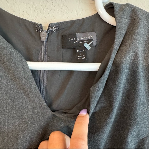 The Limited Gray Sleeveless V-Neck Dress 2 Petite - Picture 4 of 5